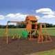 Complex de Joaca SpringBoro din lemn de cedru - Centru din lemn cu tobogan si 2 nivele Playset Backyard Discovery 
