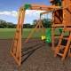 Complex de Joaca SpringBoro din lemn de cedru - Centru din lemn cu tobogan si 2 nivele Playset Backyard Discovery 