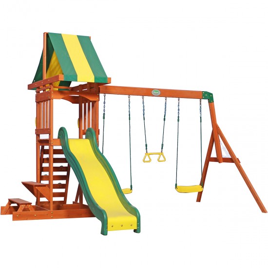 Complex de joaca Backyard Discovery - Weston Sunnydale Prestige Swing Set- Centru multifuntional din lemn de cedru