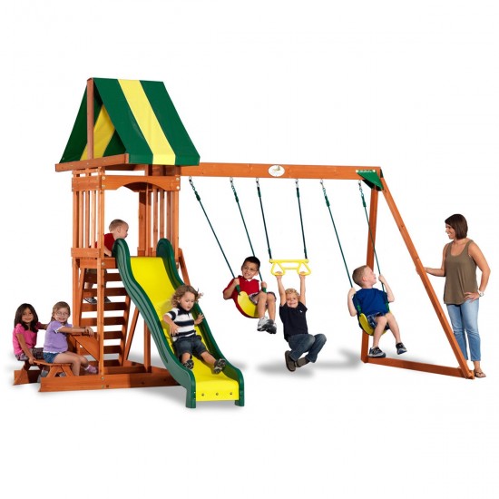 Complex de joaca Backyard Discovery - Weston Sunnydale Prestige Swing Set- Centru multifuntional din lemn de cedru