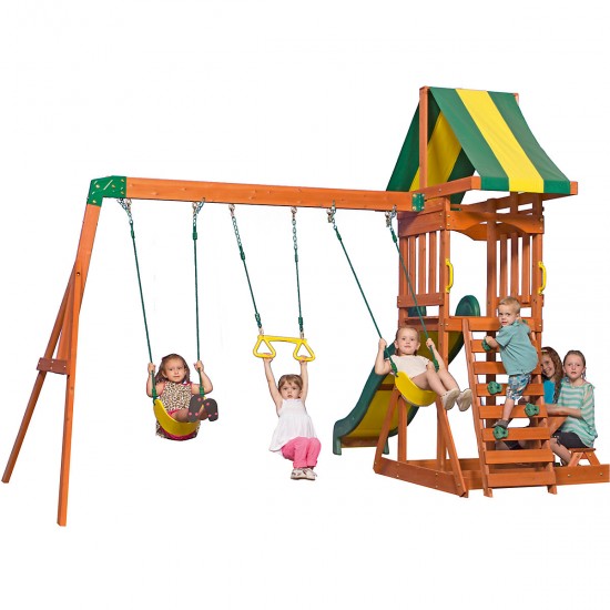 Complex de joaca Backyard Discovery - Weston Sunnydale Prestige Swing Set- Centru multifuntional din lemn de cedru
