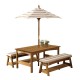 Set masuta copii cu bancute perne si umbrela - Oatmeal Canopy Kidkraft