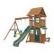 Complex de Joaca din cedru Windal Premium Wooden  Playset  KidKraft - Centru din lemn cu tobogan si 2 nivele Windale Big Backyard