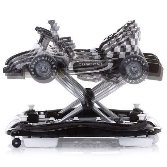 Premergator si Antemergator ALb Negru  4 in 1 Albastru - Chipolino Black White Racer  Musical baby walker