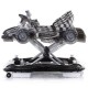 Premergator si Antemergator ALb Negru  4 in 1 Albastru - Chipolino Black White Racer  Musical baby walker