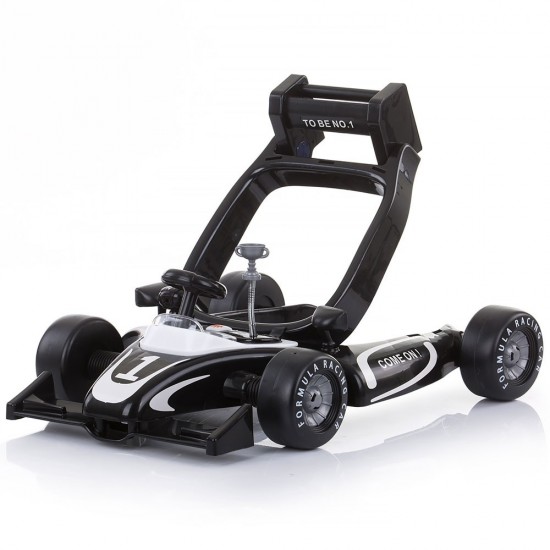 Premergator si Antemergator ALb Negru  4 in 1 Albastru - Chipolino Black White Racer  Musical baby walker