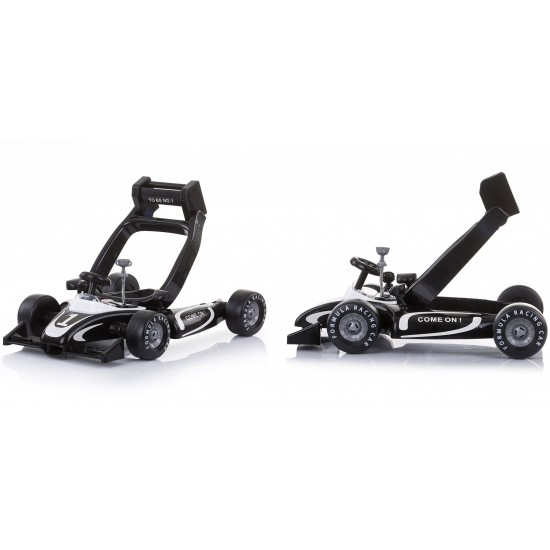 Premergator si Antemergator ALb Negru  4 in 1 Albastru - Chipolino Black White Racer  Musical baby walker