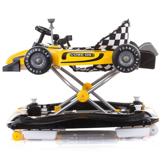 Premergator si Antemergator Racer  4 in 1 Galben - Chipolino yelow Racer Musical baby walker