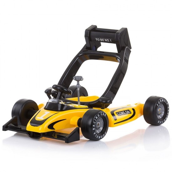 Premergator si Antemergator Racer  4 in 1 Galben - Chipolino yelow Racer Musical baby walker