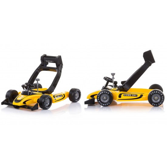 Premergator si Antemergator Racer  4 in 1 Galben - Chipolino yelow Racer Musical baby walker
