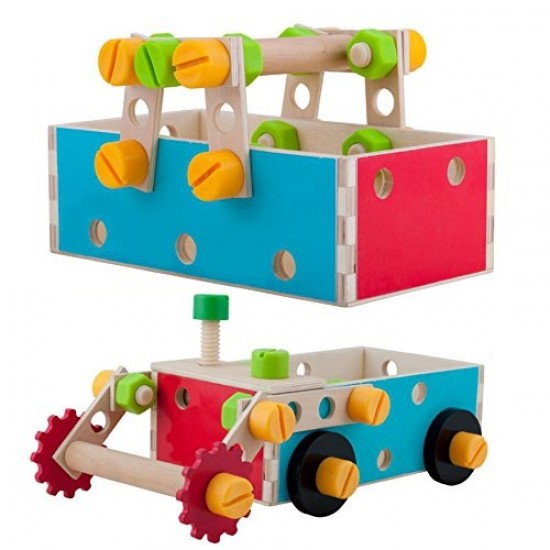 Trusa haioasa multifunctionla cu unelte din lemn de jucarie de construit -Fanny Tool Kit Box