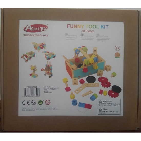 Trusa haioasa multifunctionla cu unelte din lemn de jucarie de construit -Fanny Tool Kit Box