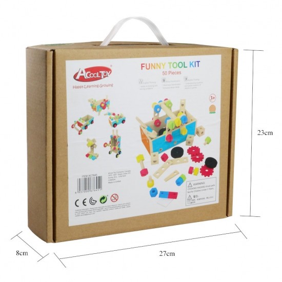 Trusa haioasa multifunctionla cu unelte din lemn de jucarie de construit -Fanny Tool Kit Box