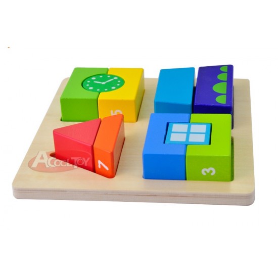 Puzzle cuburi forme geometrice