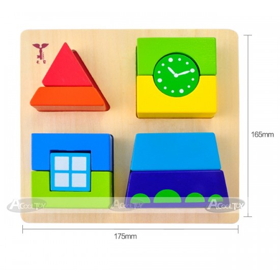 Puzzle cuburi forme geometrice