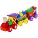 Trenulet haios colorat din lemn cu cuburi cu forme geometrice de tras - My First Train 