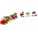 Trenulet haios colorat din lemn cu cuburi cu forme geometrice de tras - My First Train 