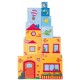 Turn pliabil construibil Orasel Ferma din cuburi colorate cu diferite forme si teme