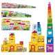Turn pliabil construibil Orasel Ferma din cuburi colorate cu diferite forme si teme