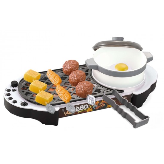 Set Gratar Barbecue Grill SPrey cu Lumni LED si Sunete  cu 69 accesorii de jucarie pentru bucatarie copii