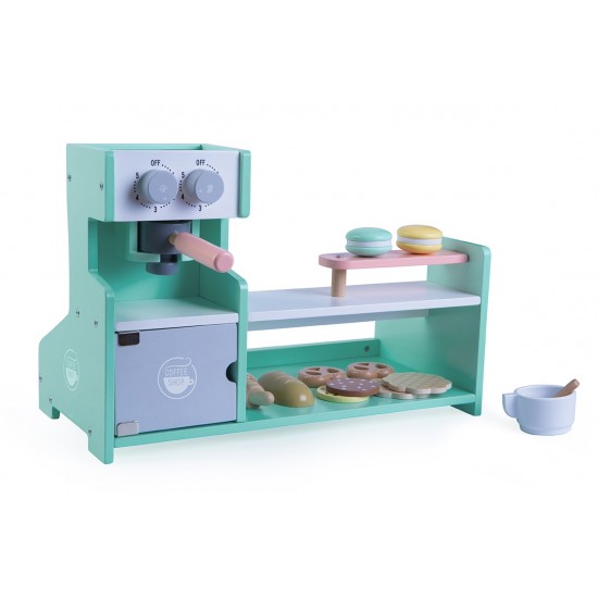 Expresor mare de cafea - Set de jucarie  din lemn Coffee Shop Maker