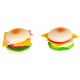Hamburger de jucarie set 2 hamburgeri din lemn cu ingrediente - Kitchen Role Play