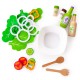 Salata de legume la castron - Set de jucarie din lemn cu 28 de accesorii