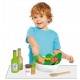 Salata de legume la castron - Set de jucarie din lemn cu 28 de accesorii