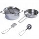 Set de jucarie vase si ustensile din metal pentru copii 