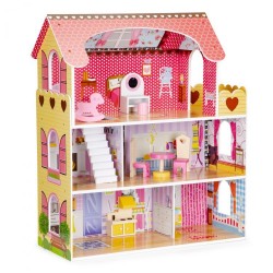 Casuta din lemn Tennessie DollHouse cu iluminare Led - Casa pentru papusi cu mobilier inclus de la EcoToys