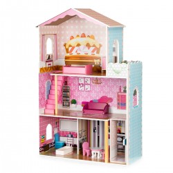 Casuta din lemn Cookie Residence DollHouse - Casa pentru papusi cu lift cu mobilier inclus 