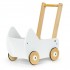 Cărucior pentru păpuși din lemn  Alb Cu roti siletioase Wooden Stroller