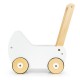 Cărucior pentru păpuși din lemn  Alb Cu roti siletioase Wooden Stroller