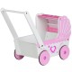 Cărucior Roz pentru păpuși din lemn cu iminioara - Antemergator Stroller
