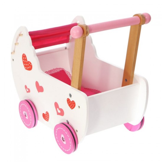 Cărucior pentru păpuși din lemn cu iminioare - Antemergator Stroller