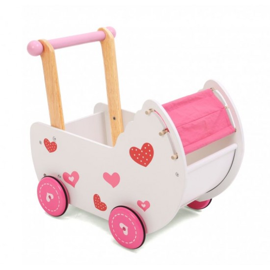 Cărucior pentru păpuși din lemn cu iminioare - Antemergator Stroller
