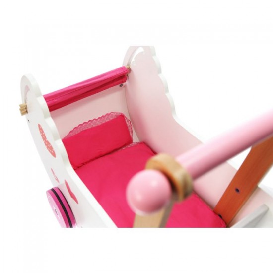 Cărucior pentru păpuși din lemn cu iminioare - Antemergator Stroller