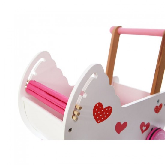 Cărucior pentru păpuși din lemn cu iminioare - Antemergator Stroller