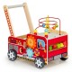Antemergator 6 in1 din lemn Masina de Pompieri  - Premergator Masina Camion Fire Truck cu multiactivitati