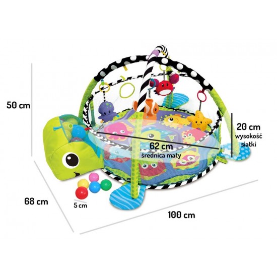 Salteluta de joaca cu 30 de bile - Centru Multiactivitati Broasca Testoasa Verde
