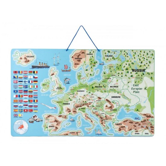 Harta Europei Magnetica 2 in 1 Lumea in Imagini Puzzle - Magnetic Map The World în Picture 