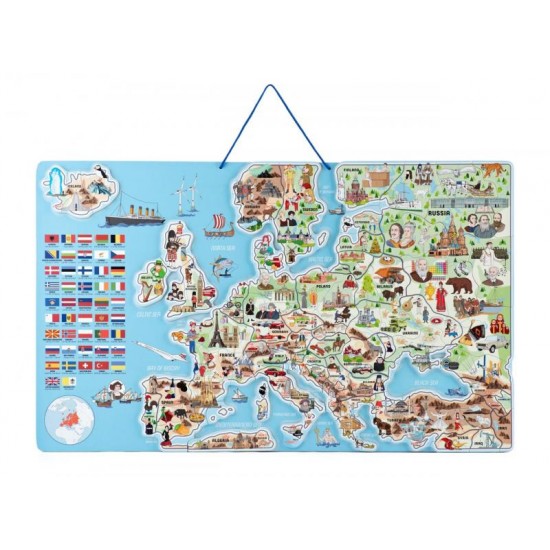 Harta Europei Magnetica 2 in 1 Lumea in Imagini Puzzle - Magnetic Map The World în Picture 