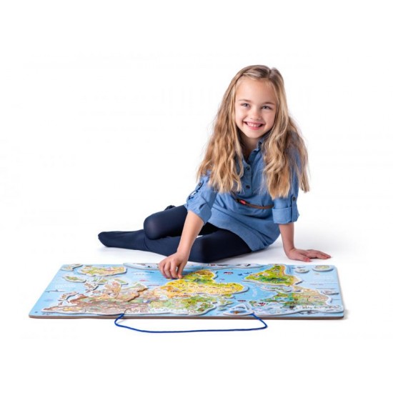 Harta Lumii Magnetica 2 in 1 Lumea in Imagini Puzzle - Magnetic Map The World în Picture 