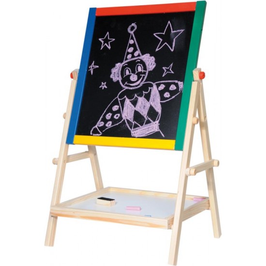 Tabla magentica de scris 3 in 1 din lemn Woodyland