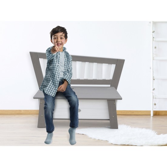 Bancuta mare 2 in 1 Corky din lemn cu depozitare pentru copii 
