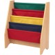 Biblioteca MDF Etajera Raft Maro cu panza multicolor -  Kidkraft Sling Natur Primary cu rafturi pentru carti si reviste 