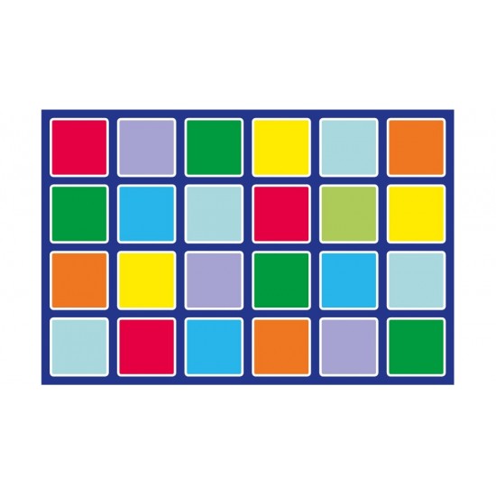 Covor mare 3x2 m pentru Copii cu patrate colorate Curcubeu - Covor Multicolor Rainbow