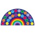 Covor uriasi Curcubeu 4x2m semicircular Copii - Covoras semicerc Multicolor Rainbow