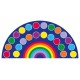 Covor uriasi Curcubeu 4x2m semicircular Copii - Covoras semicerc Multicolor Rainbow