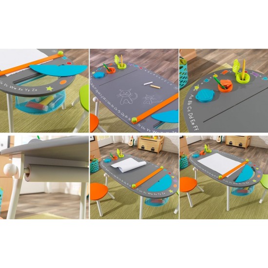 Masa de scris si desenat cu doua scaunele  Chalkboard Art Table Kidkraft OnlyToys